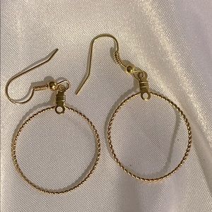 Gold Circle Earrings, NWOT, very light weight